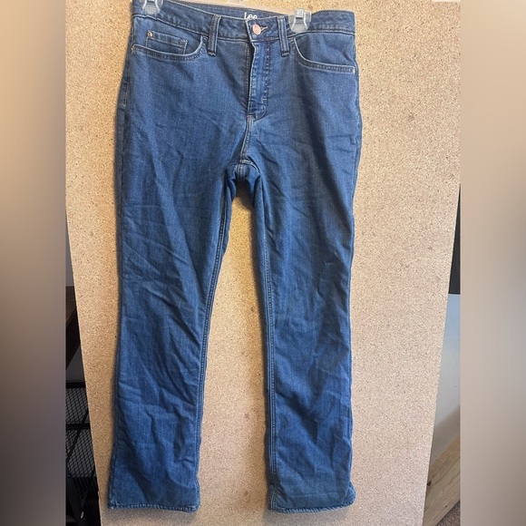 Lee Dark Blue Denim Jeans Fleece Lined Size 8 Medium - Picture 1 of 9